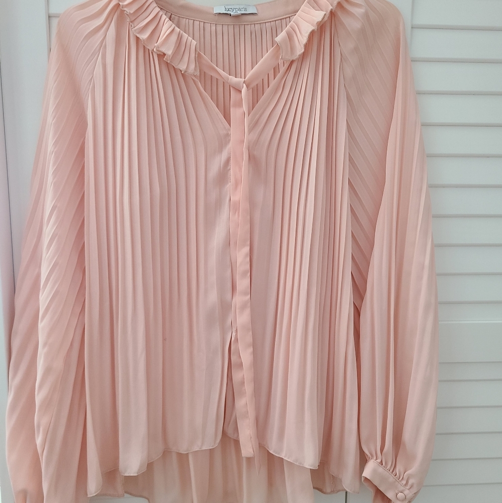 Lucy Paris Blouse, long sleeves, Size S, blush